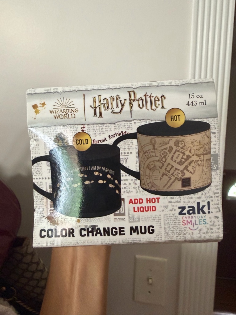 Harry Potter Color Change Marauder's Map Mug - Black & Tan